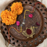 Vriksham Rakshabandhan Sliver Plated Radha Krishna with Butterfly Rakhi-RB176